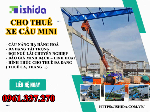 Chúng tôi chuyên cho thuê xe cẩu chân nhện làm việc tại các nhà máy, khu công nghiệp