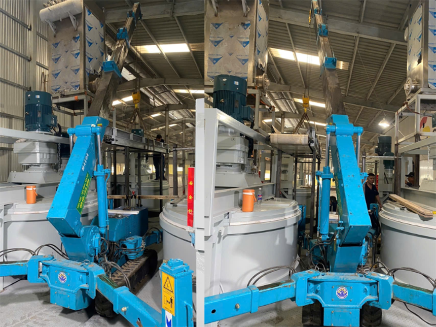 Thuê xe cẩu chân nhện ứng dụng trong logistic và kho bãi tại Hải Dương
