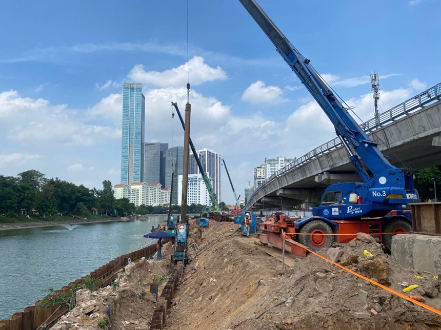 Xe cẩu Ishida Việt Nam thi công xây dựng đường sắt số 3